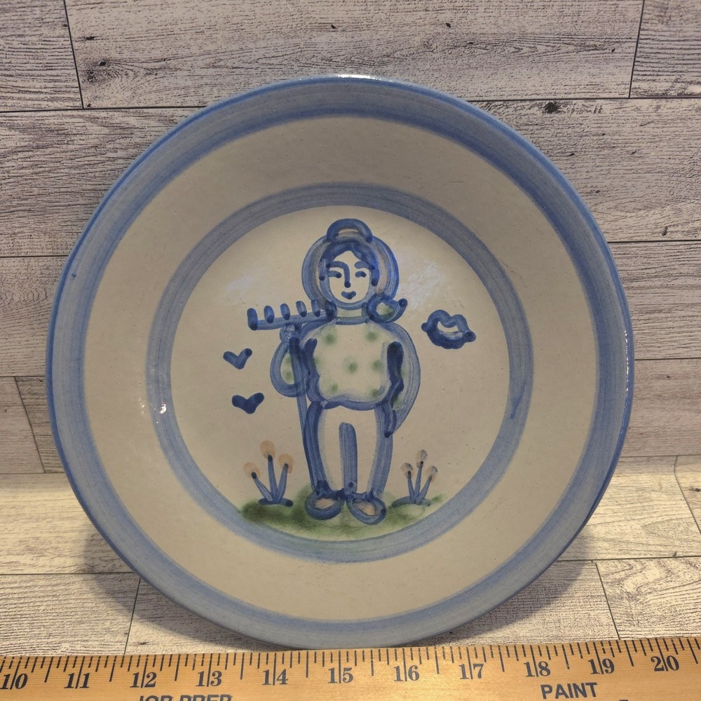 M. A. Hadley Pottery 9" Lunch Plate Farmer